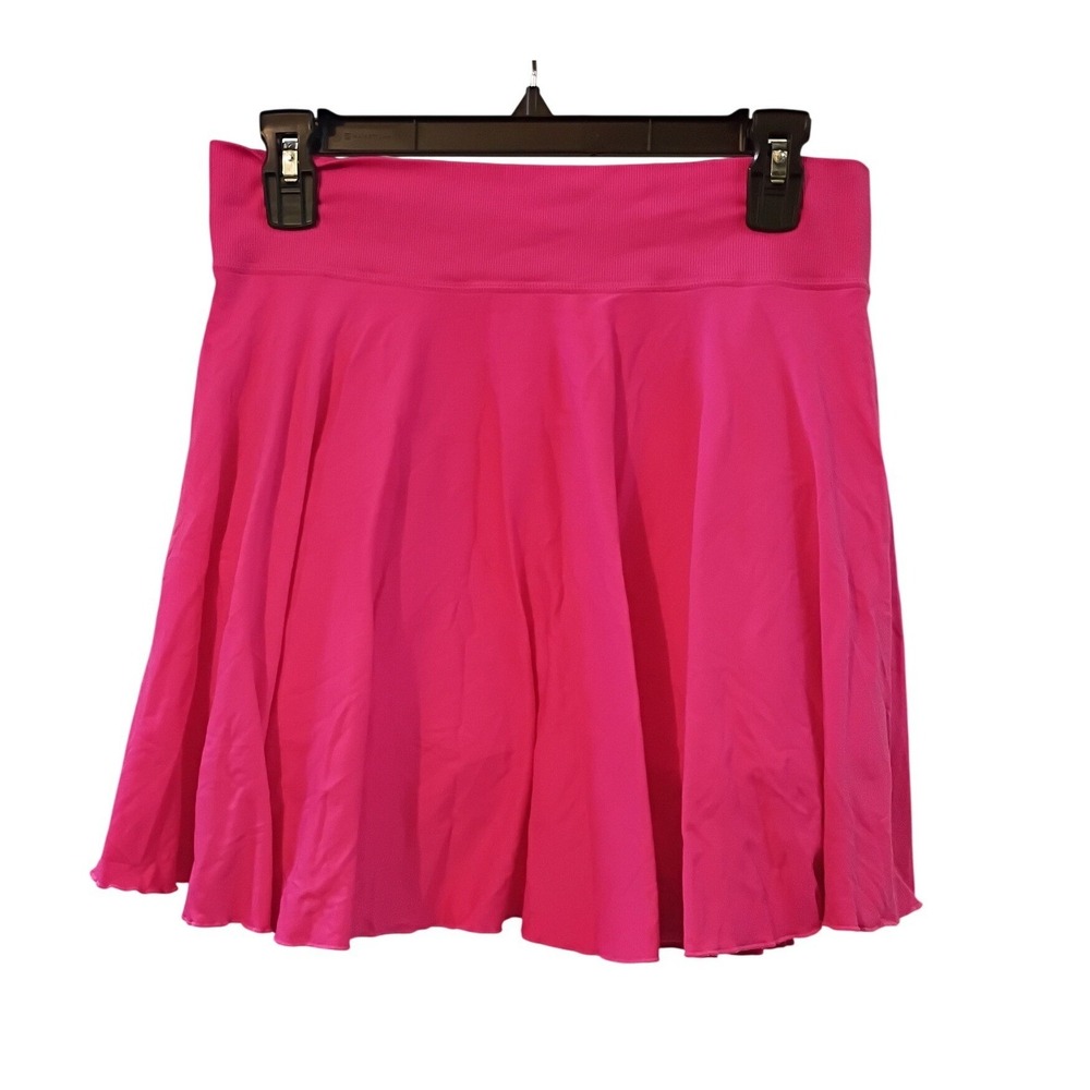 OQQ Hot Pink Athletic Skort Ribbed Waistband Flared Active Skirt XXL